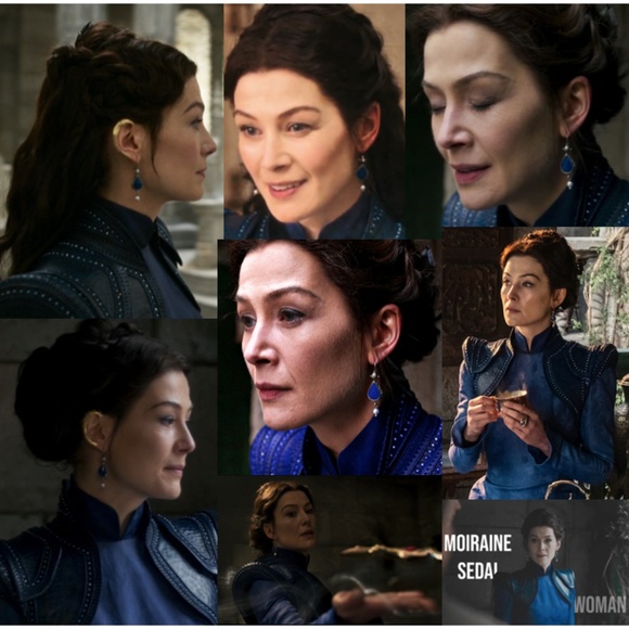 Moiraine’s Earrings Wheel of Time Teardrop Ruby & Pearls, Handmade Replicas - Picture 2 of 15